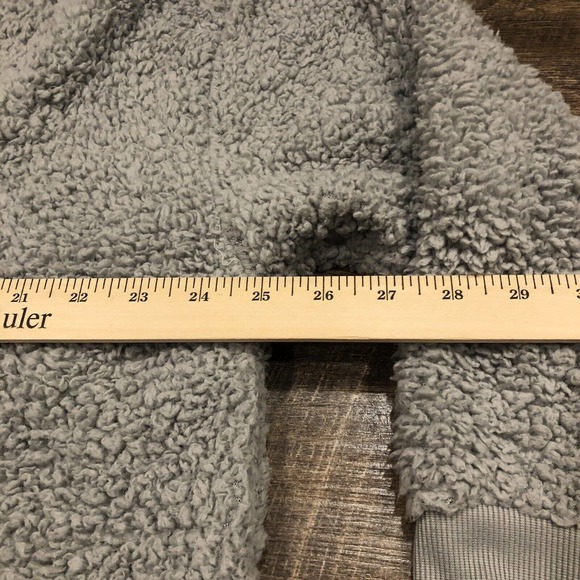 Hurley Hoodie Womens Medium Gray Sherpa Sweatshirt Drawstring Fleece Fuzzy - Picture 11 of 12